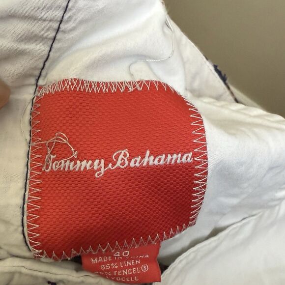 Tommy Bahama Mens Flat Front Shorts Blue & Tan Checked Size 40 - Picture 4 of 4